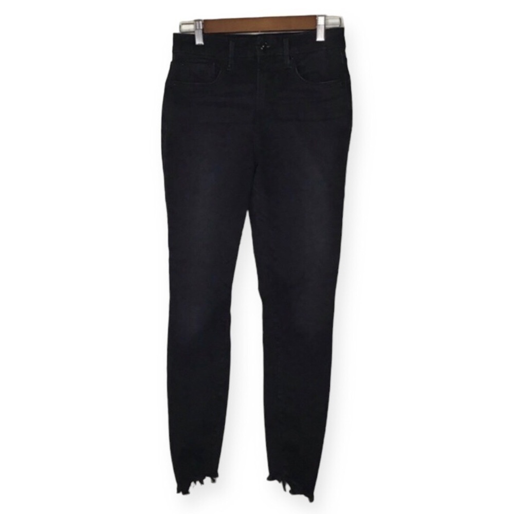 Good American Black High Rise Skinny Jeans Size 28.